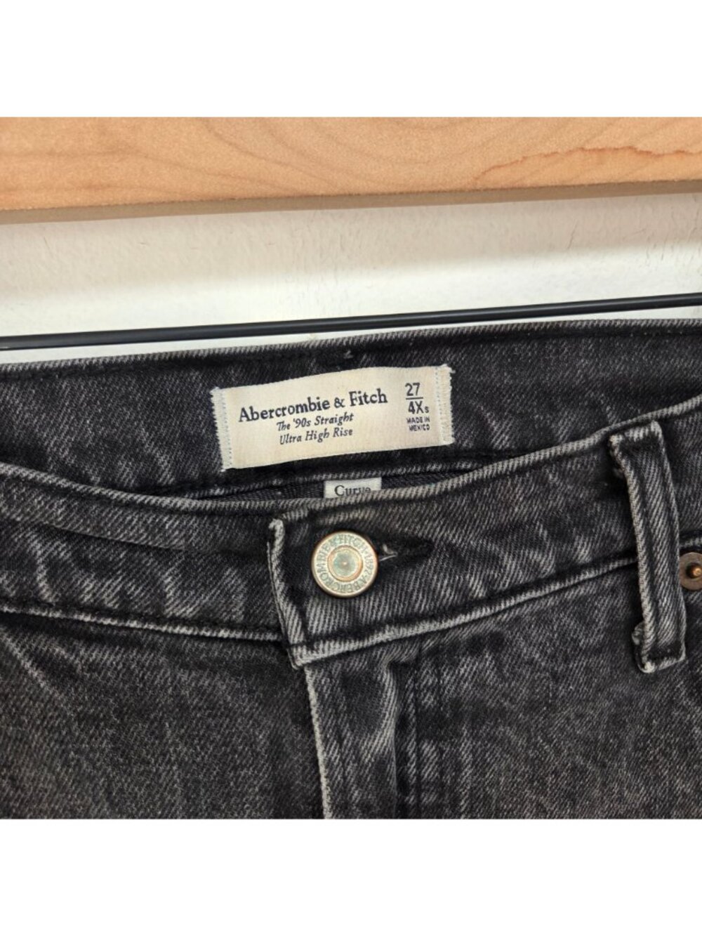 Abercrombie & Fitch The '90s Straight Ultra High Rise Grey Jeans Women's 27/4Xs - Picture 5 of 7